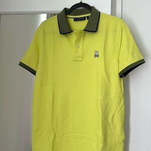 Neon yellow and black Psycho Bunny polo shirt